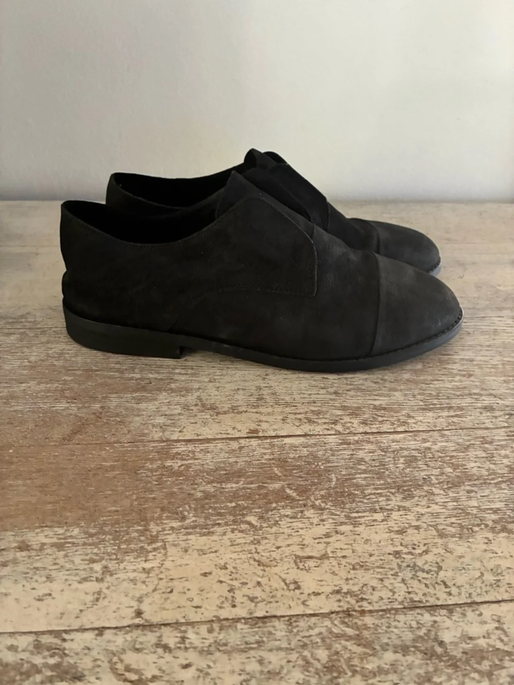 Eileen Fisher Frida Tumbled Nubuck Derby Slip On Shoes Size 7